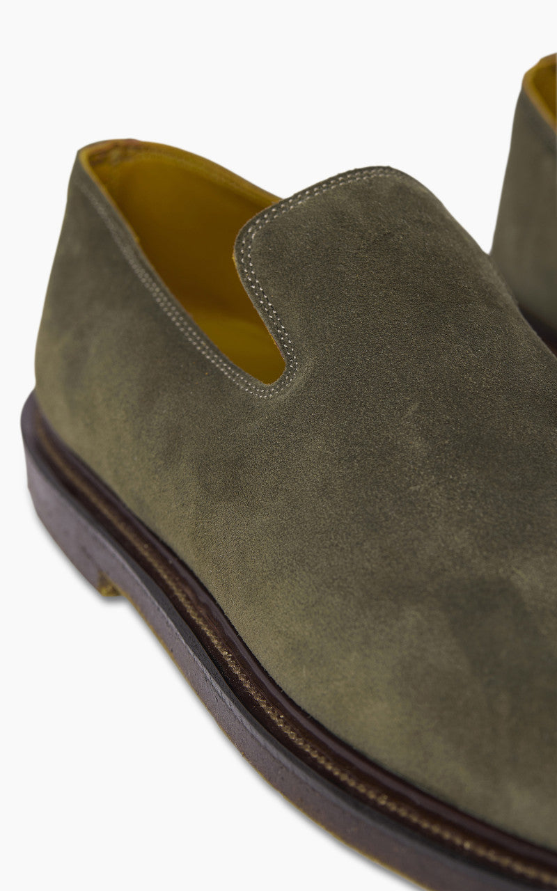 Viberg Slipper Janus Calf Suede Loden Green