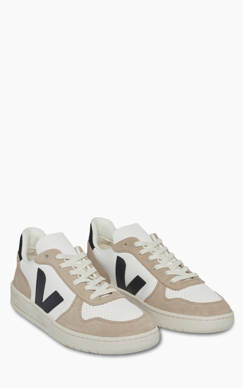 Veja V-10 Chromefree Leather Extra White/Black/Sahara