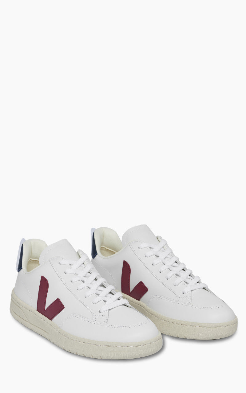 Veja V-12 Leather Extra White/Marsala/Natutico