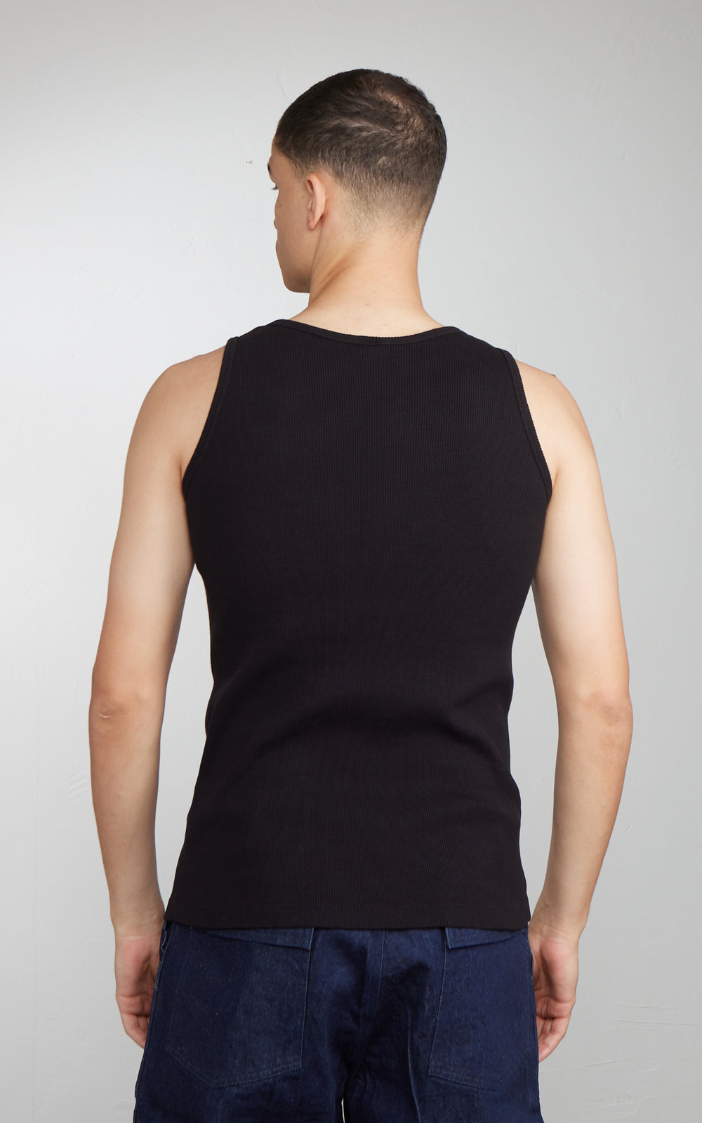 Velva Sheen Rib Tank Top Black