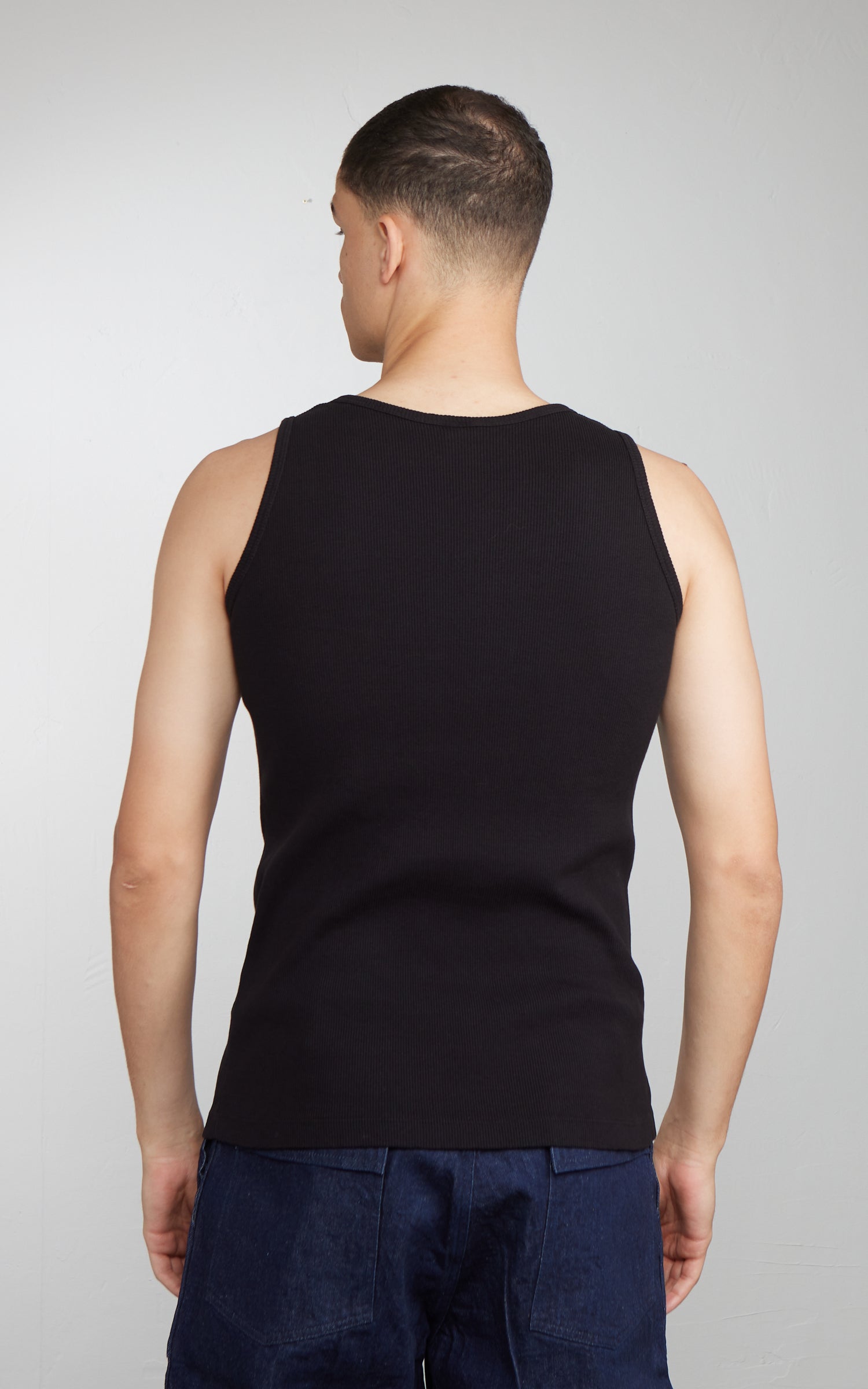 Velva Sheen Rib Tank Top Black