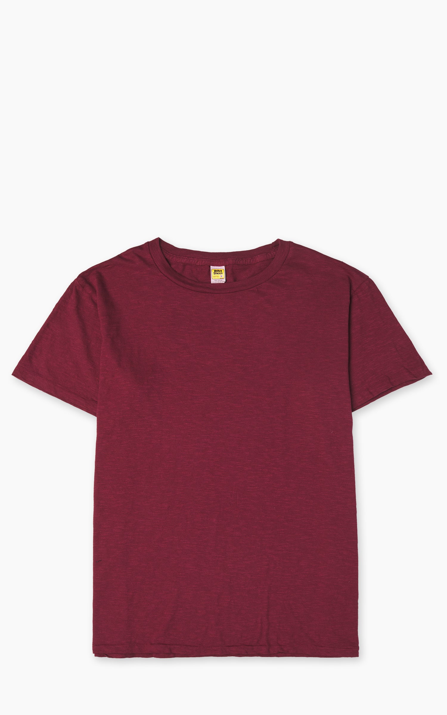 Velva Sheen Rolled Crew Neck Tee Burgundy