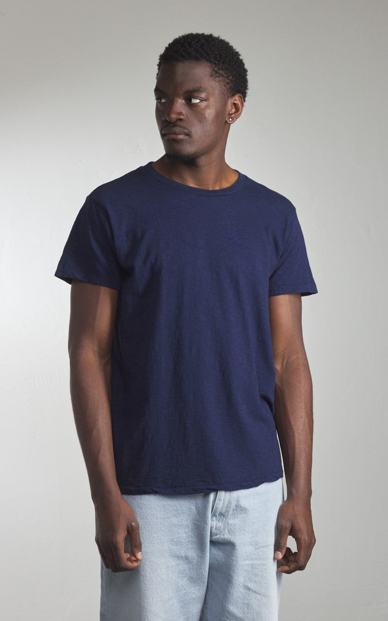 Velva Sheen Rolled Crew Neck Tee Navy