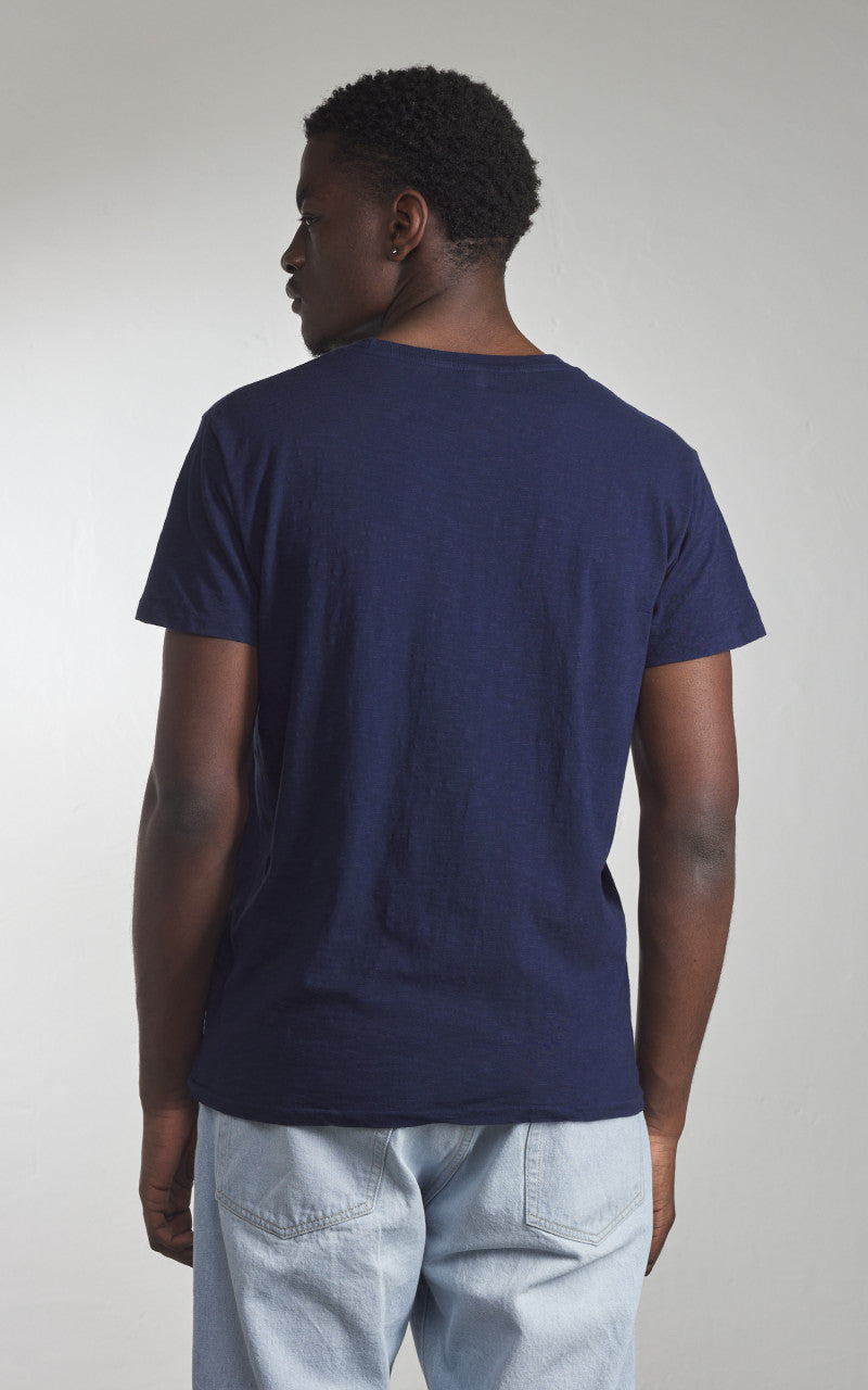 Velva Sheen Rolled Crew Neck Tee Navy