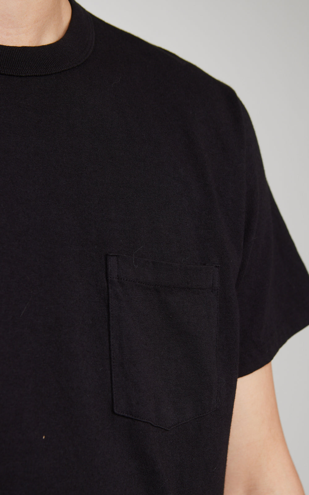 Velva Sheen Pigment Crew Neck Pocket Tee Jet Black