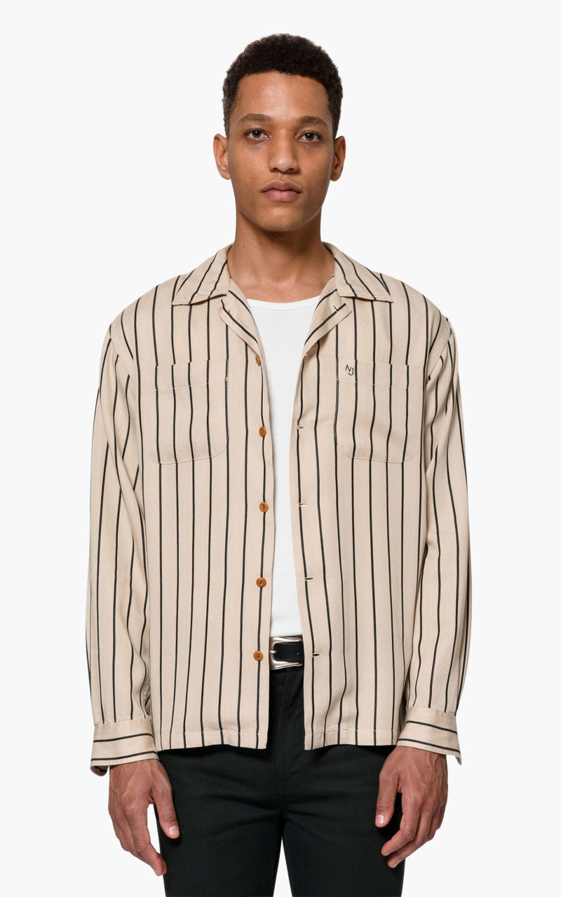 Nudie Jeans Vincent Fluid Stripe Cream