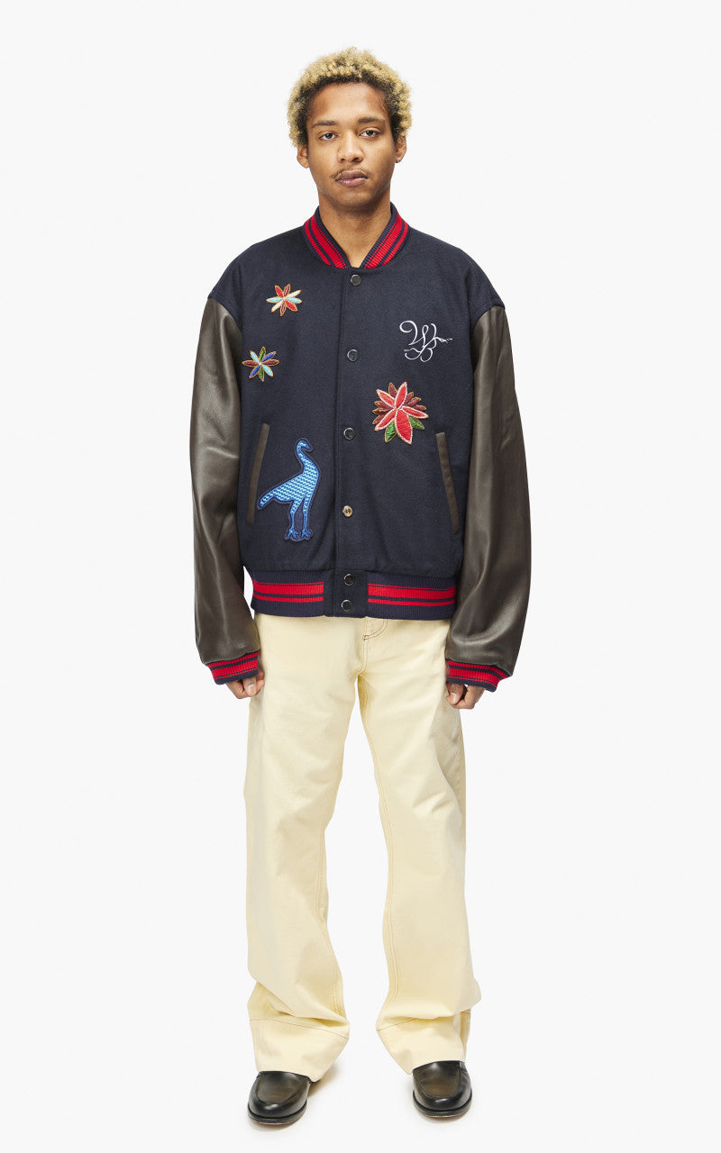 Wales Bonner Ascend Varsity Jacket Navy/Brown