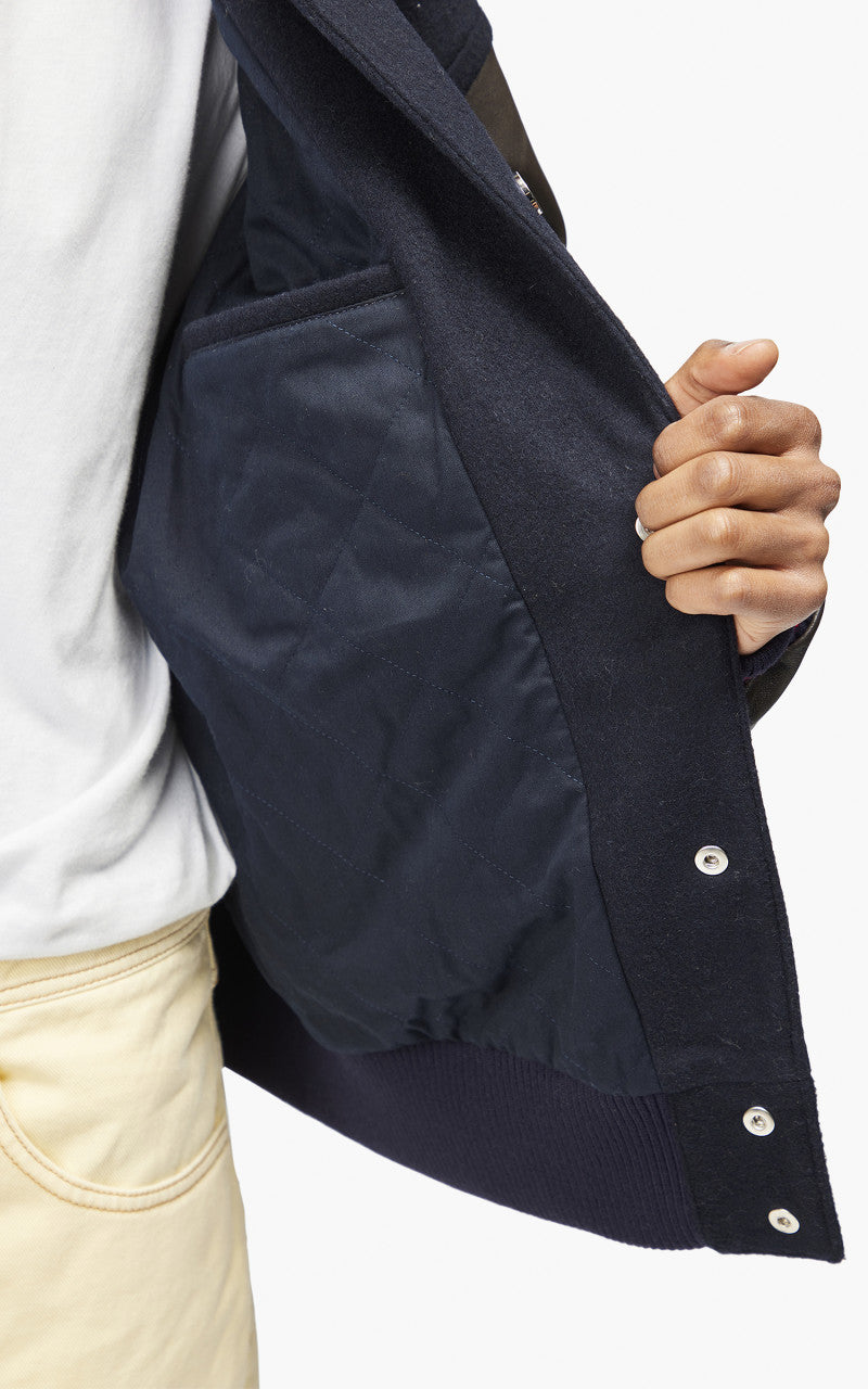 Wales Bonner Ascend Varsity Jacket Navy/Brown