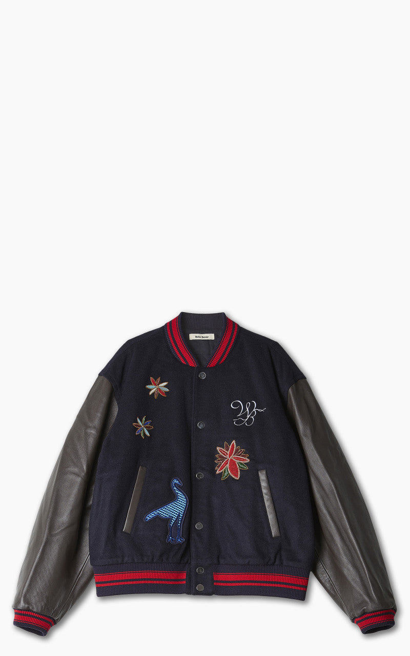 Wales Bonner Ascend Varsity Jacket Navy/Brown