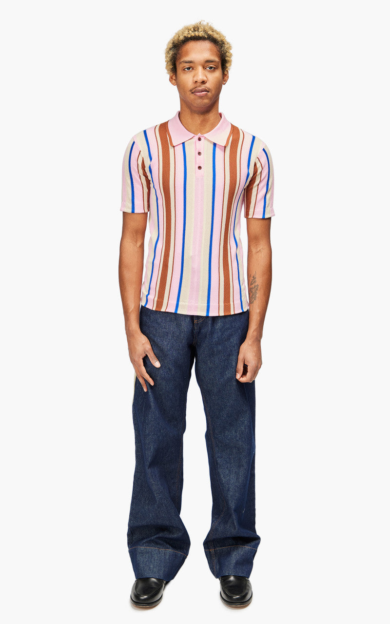 Wales Bonner Optimist Polo Shirt Multi/Pink
