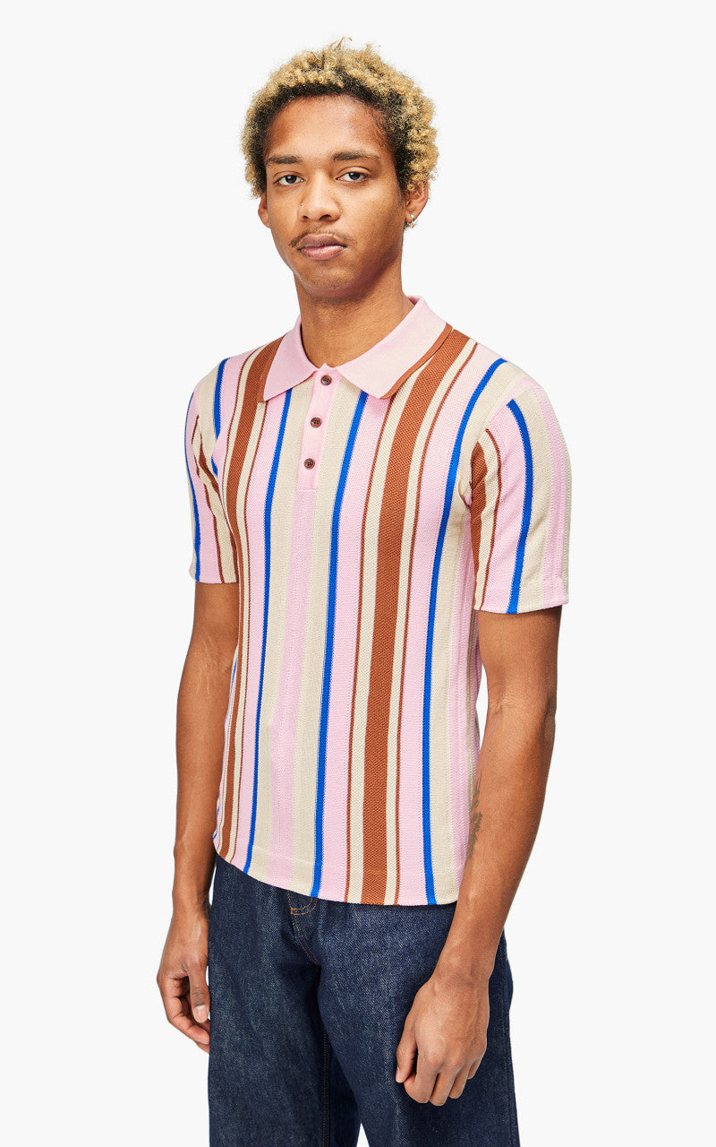 Wales Bonner Optimist Polo Shirt Multi/Pink