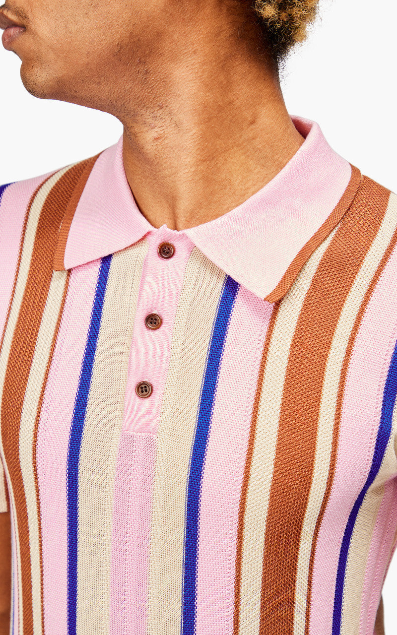 Wales Bonner Optimist Polo Shirt Multi/Pink