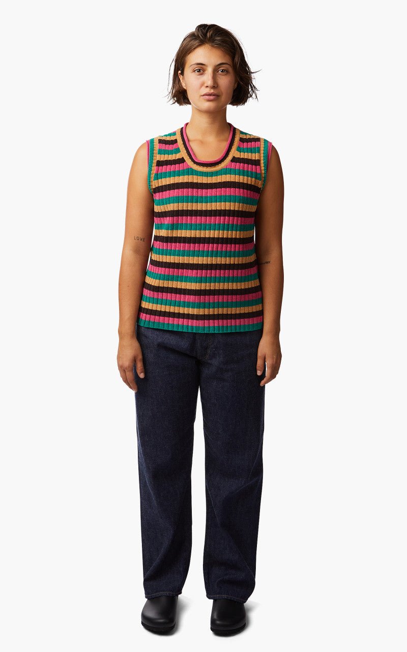 Wales Bonner Swing Vest Pink Multi Stripe