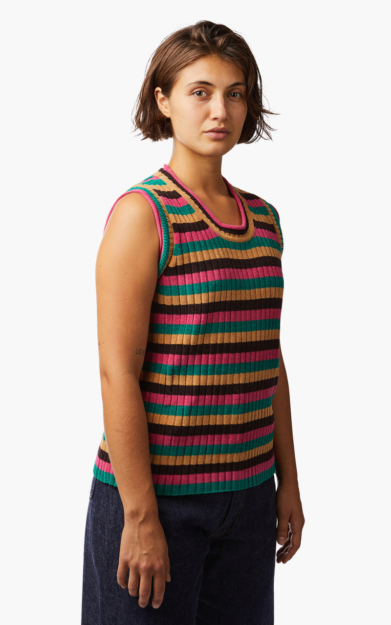 Wales Bonner Swing Vest Pink Multi Stripe