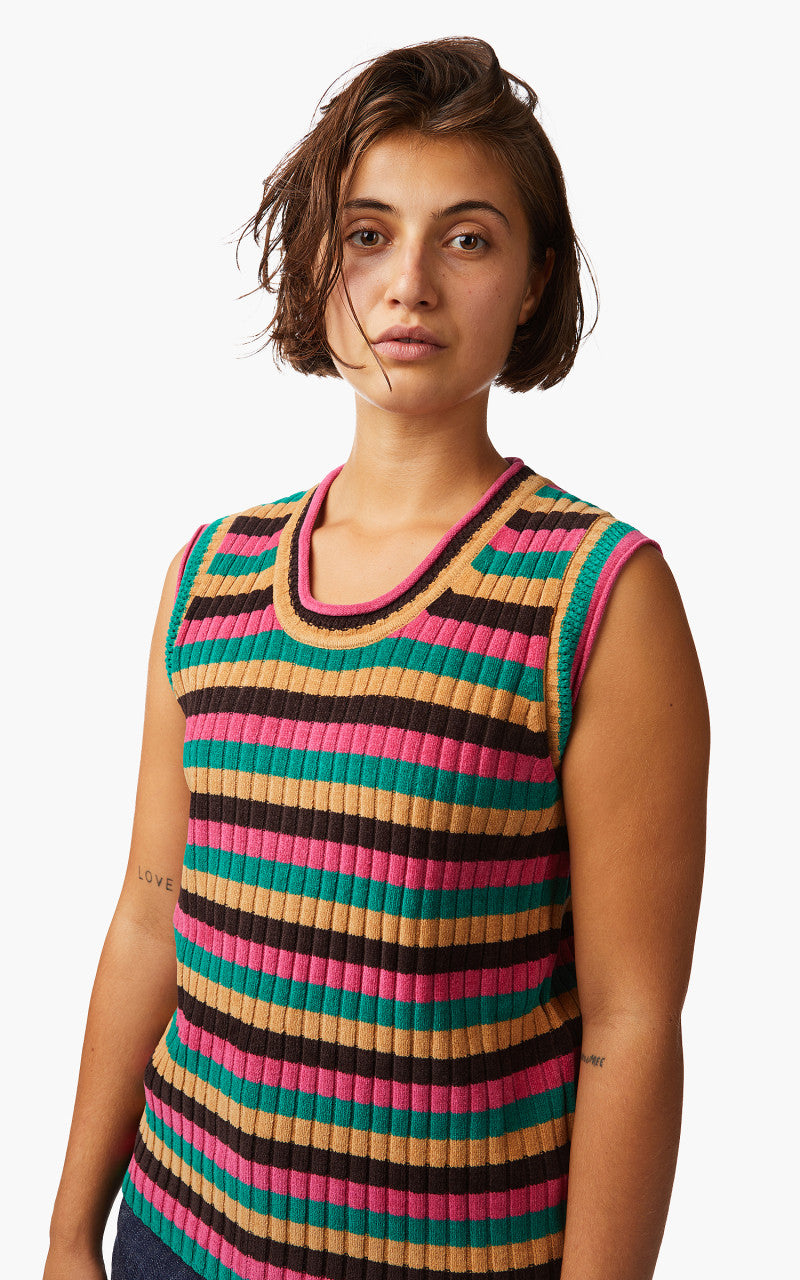 Wales Bonner Swing Vest Pink Multi Stripe
