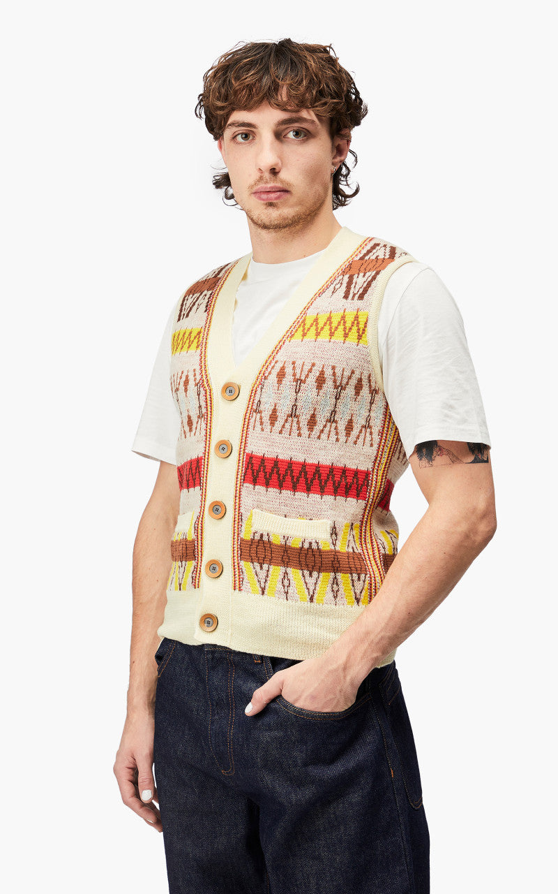 Wales Bonner Orchestra Vest Pale Yellow Multi