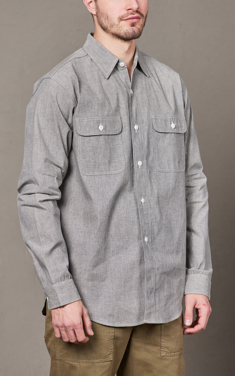 Warehouse & Co. Lot 3051 Treton Steel Worker Shirt Grey