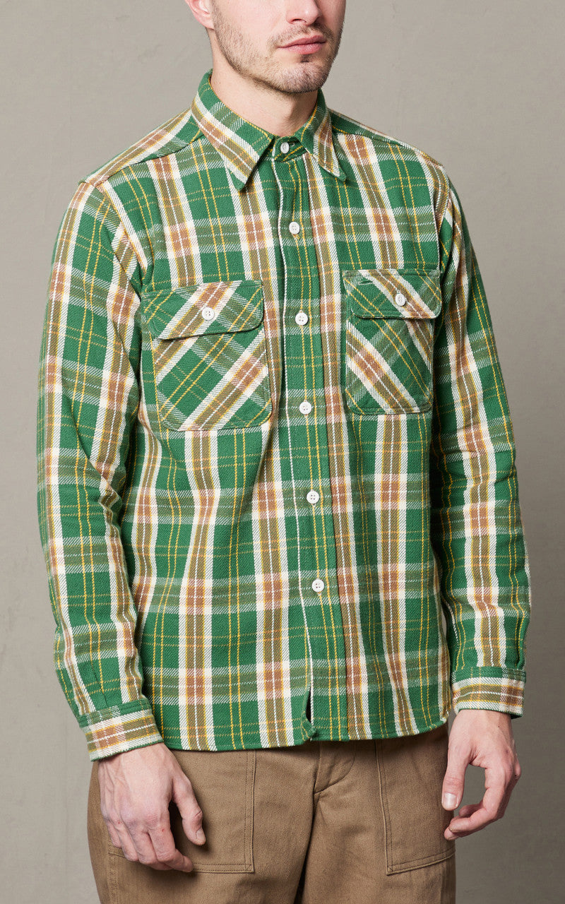 Warehouse & Co. Lot 3104 Flannel Shirt O/W Pattern C Green