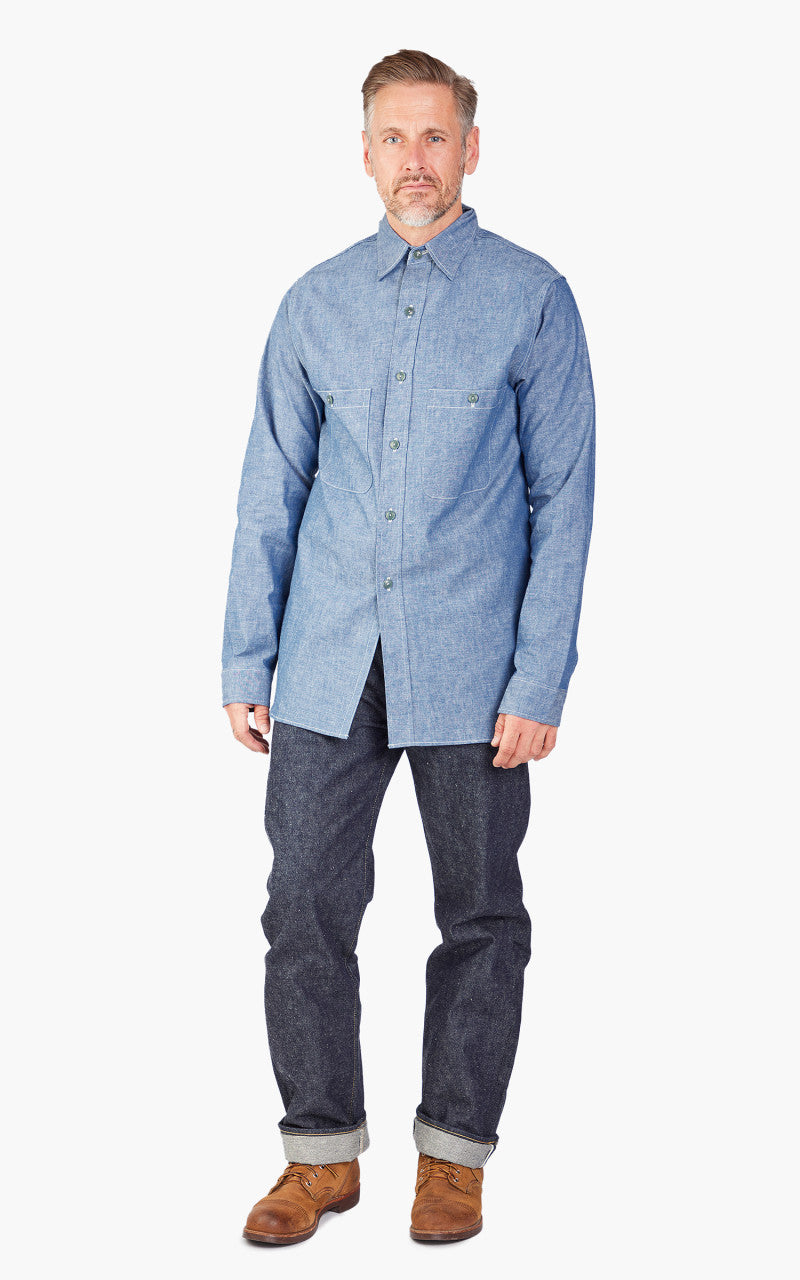 Warehouse & Co. Lot 3044 L/S USN Chambray Shirt Chambray Blue