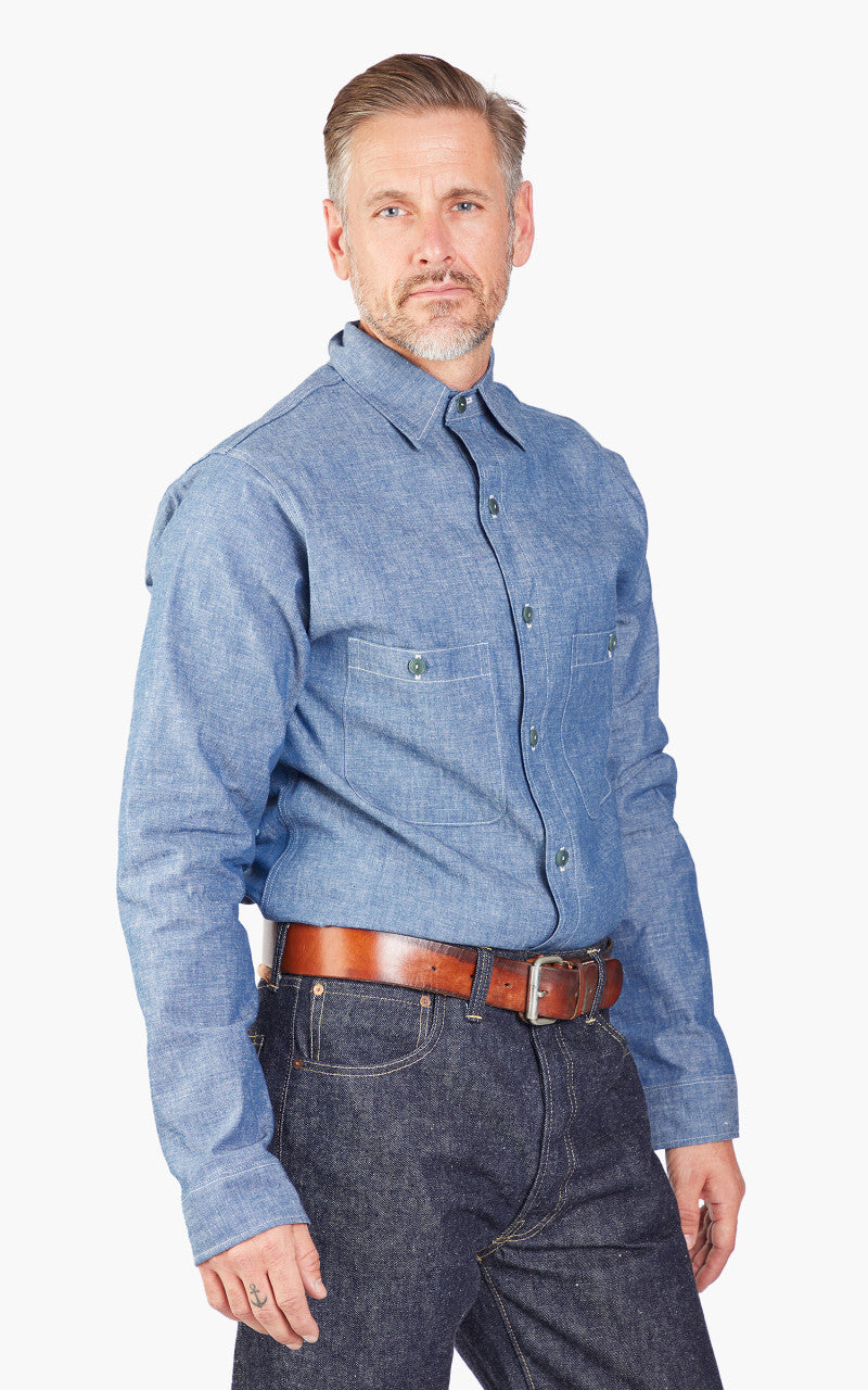 Warehouse & Co. Lot 3044 L/S USN Chambray Shirt Chambray Blue