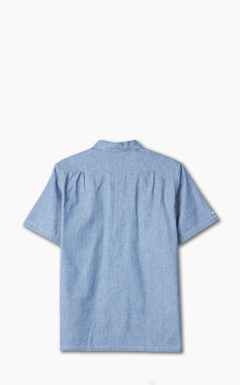 Warehouse & Co. Lot 3091 S/S Open Collar Shirt Chambray Blue