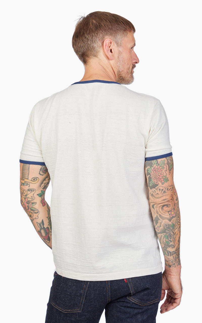 Warehouse & Co. Lot 4059 Ringer Tee No Print Cream/Navy
