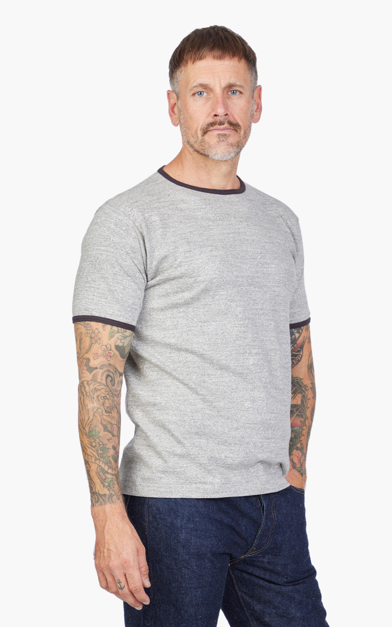 Warehouse & Co. Lot 4059 Ringer Tee No Print Heather Grey/Sumikuro
