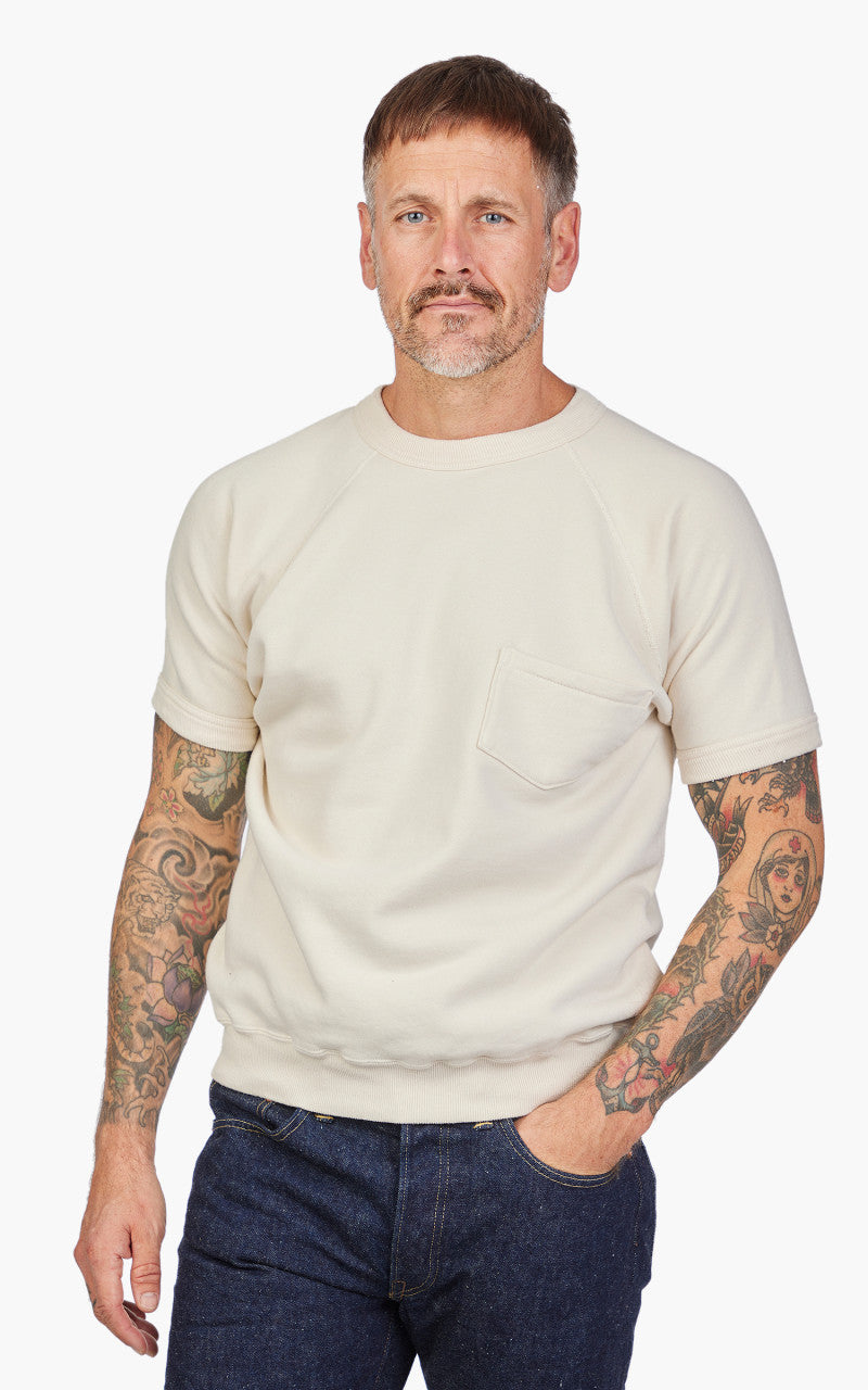Warehouse & Co. Lot 4085 Short Sleeve Pocket Sweatshirt Cream