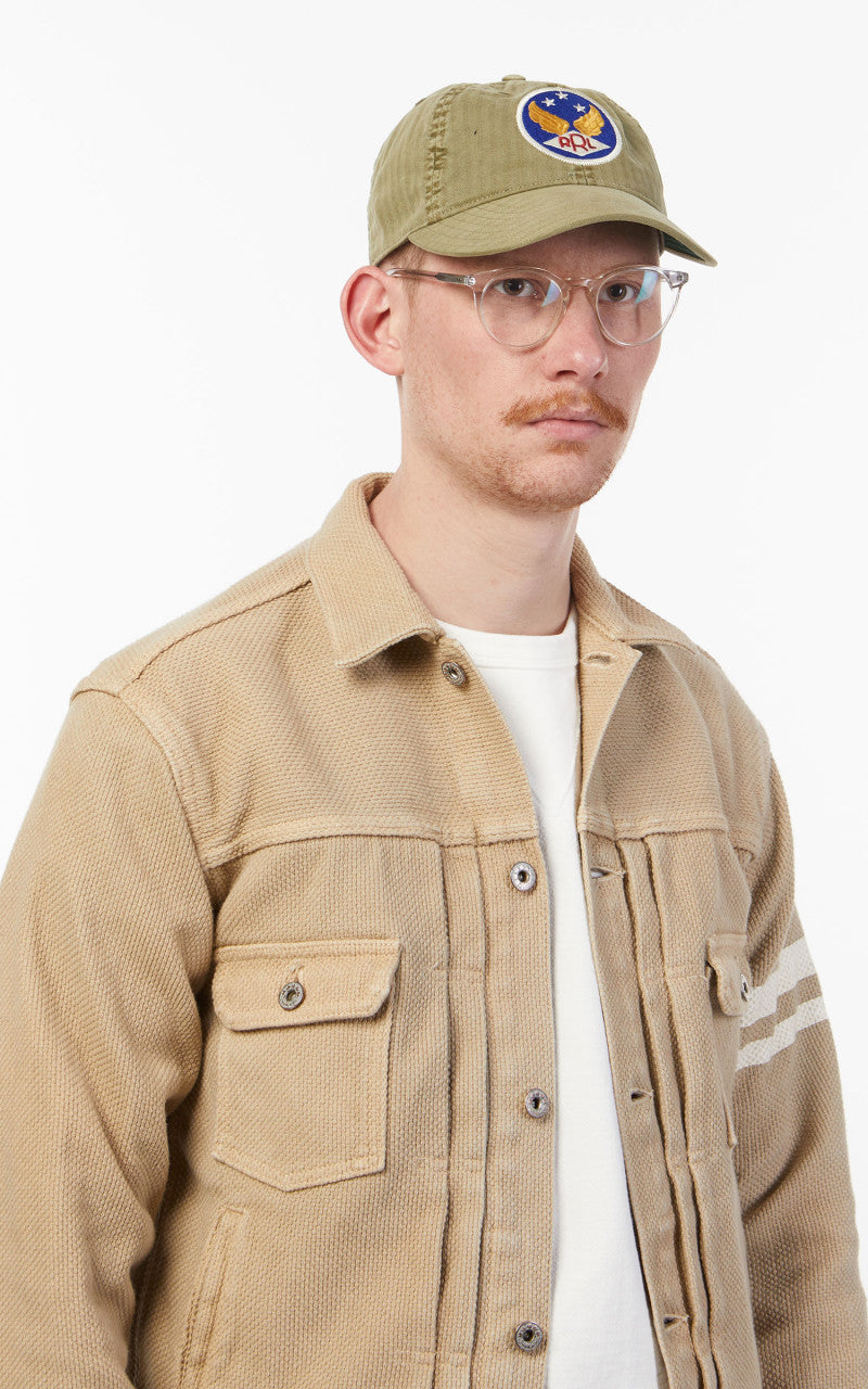 RRL Winged-Logo Baseball Cap Garment-Dyed Brewster Green