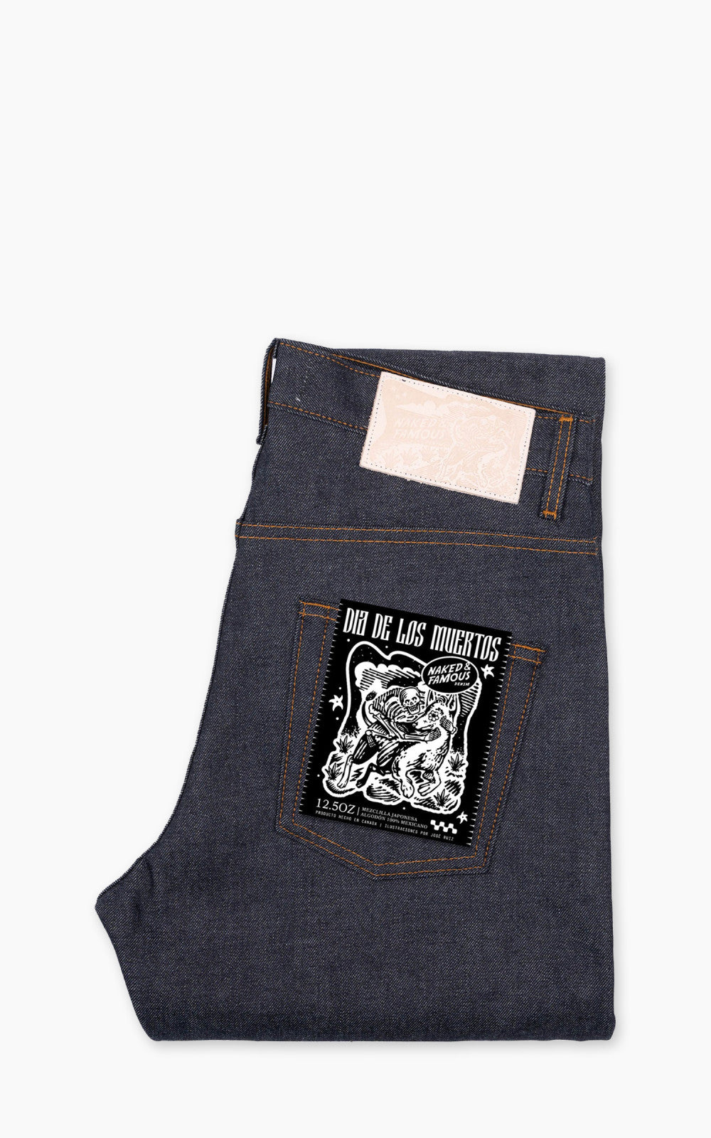 Naked & Famous Denim Easy Guy Dia De Los Muertos Selvedge Indigo 12.5oz