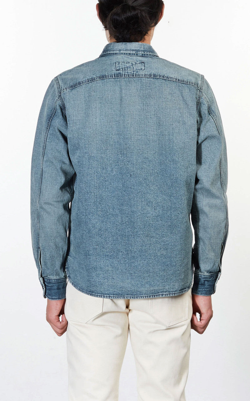 Rogue Territory Work Shirt Washed Out Indigo Selvedge Canvas