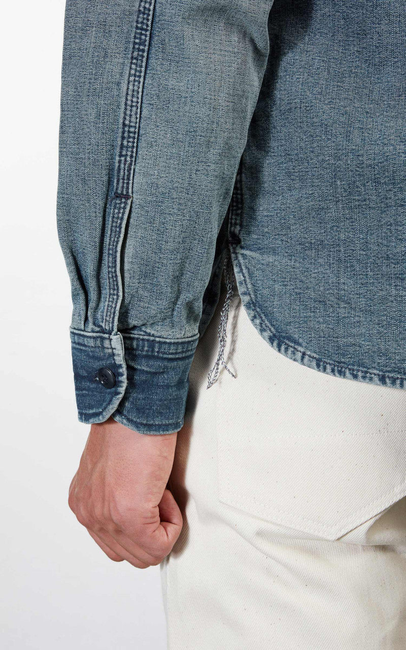 Rogue Territory Work Shirt Washed Out Indigo Selvedge Canvas