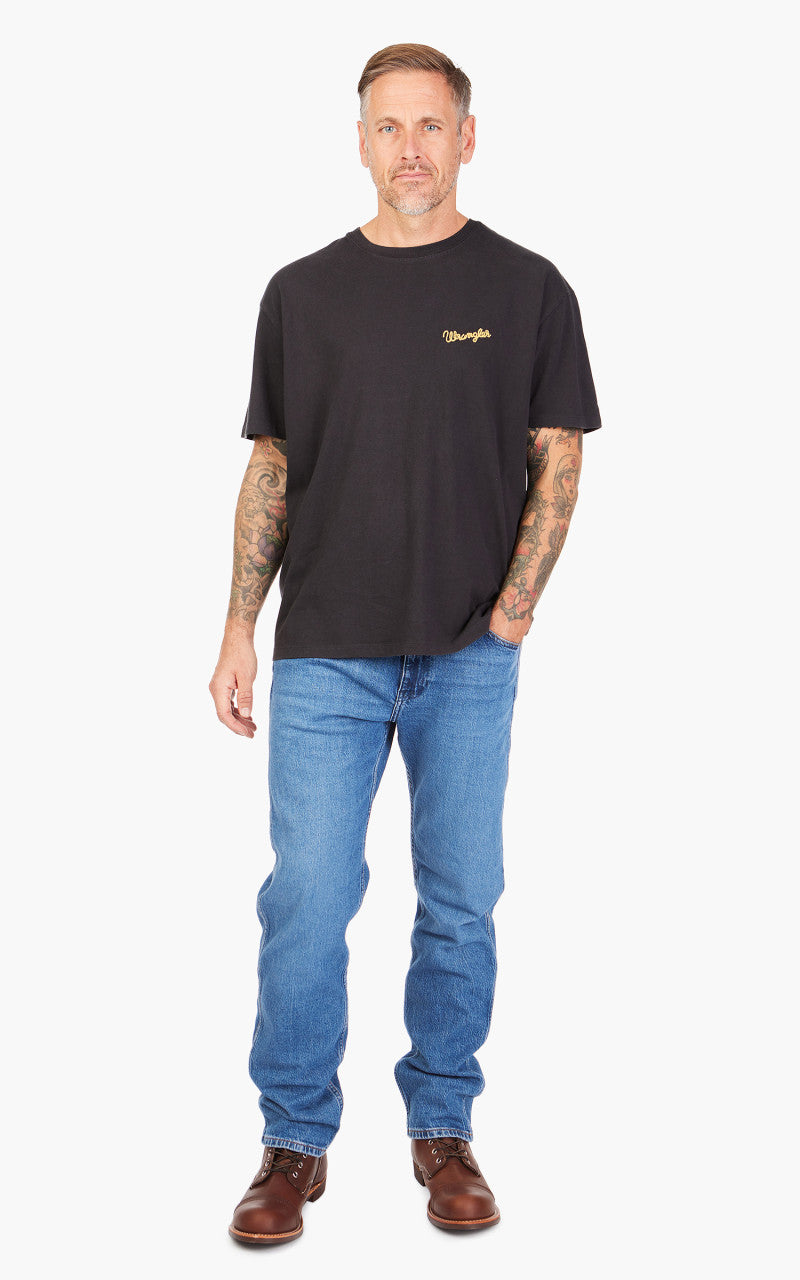 Wrangler Slogan Tee Faded Black