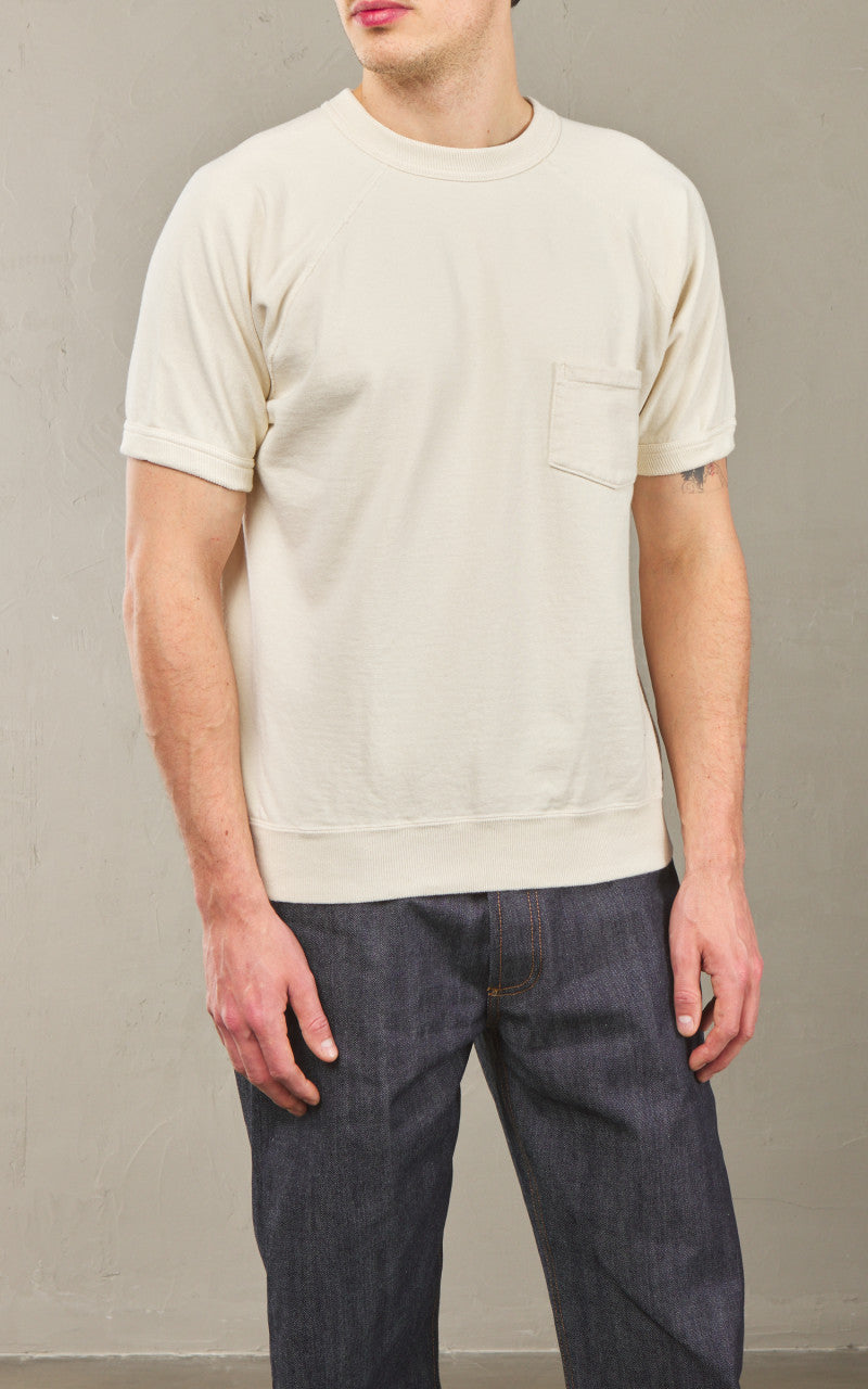 Warehouse & Co. Lot 4105 Short Sleeve Pocket Sweatshirt Cream