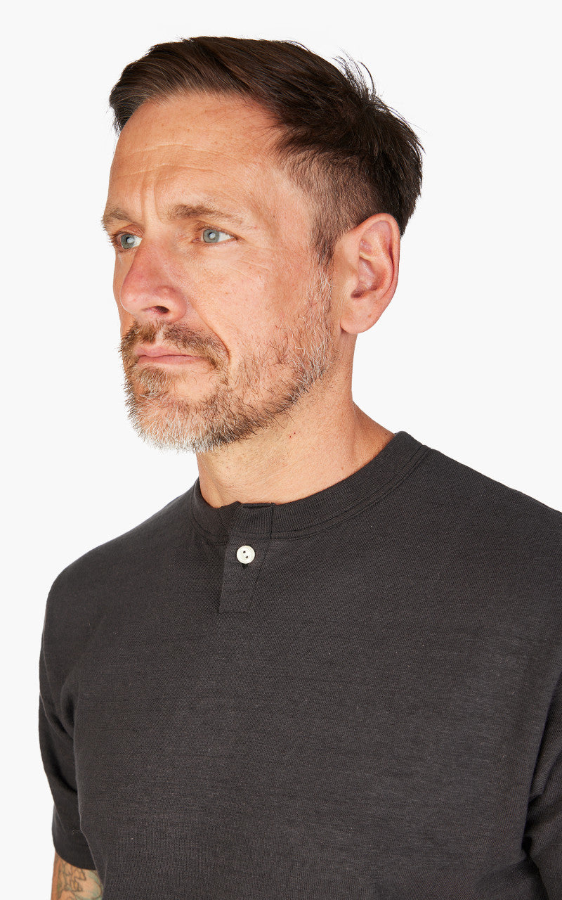 Warehouse & Co. Lot 4082 One Button Henley T-Shirt Black