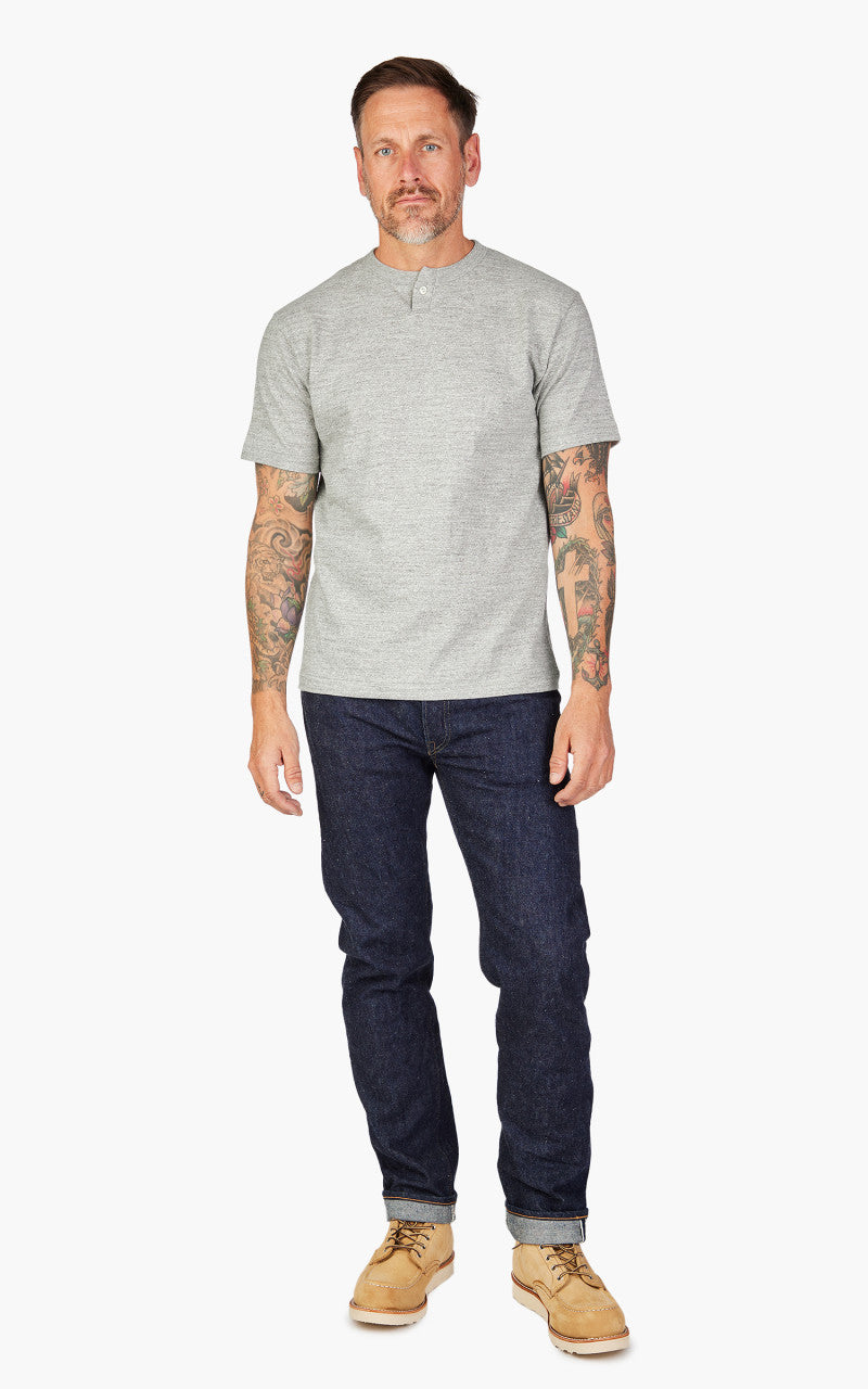 Warehouse & Co. Lot 4082 One Button Henley T-Shirt Heather Grey