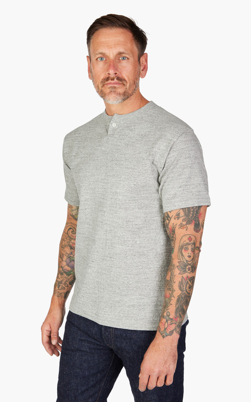 Warehouse & Co. Lot 4082 One Button Henley T-Shirt Heather Grey