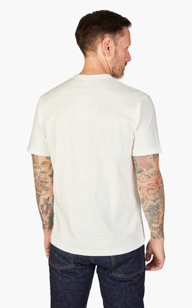 Warehouse & Co. 4082 One Button Henley T-Shirt Off White