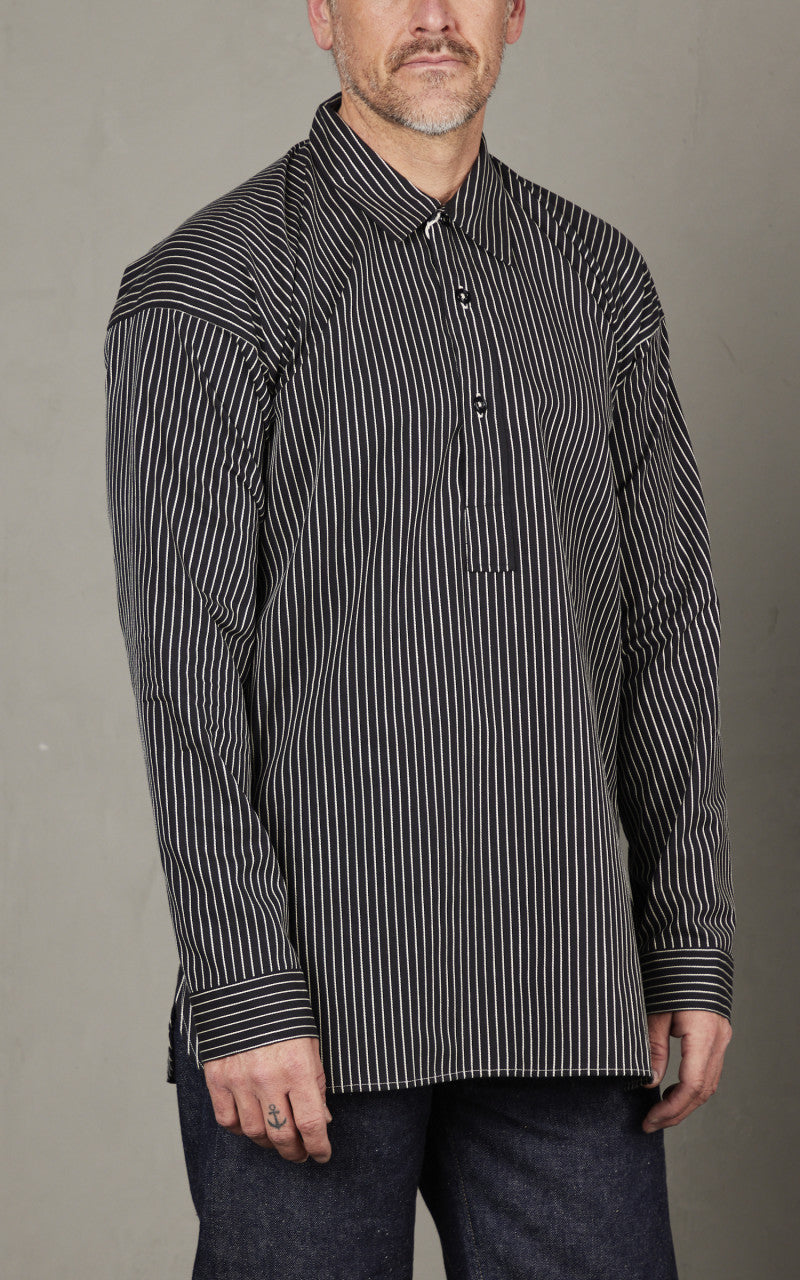 Warehouse & Co. Lot 3045 Striped Pullover Shirt Black