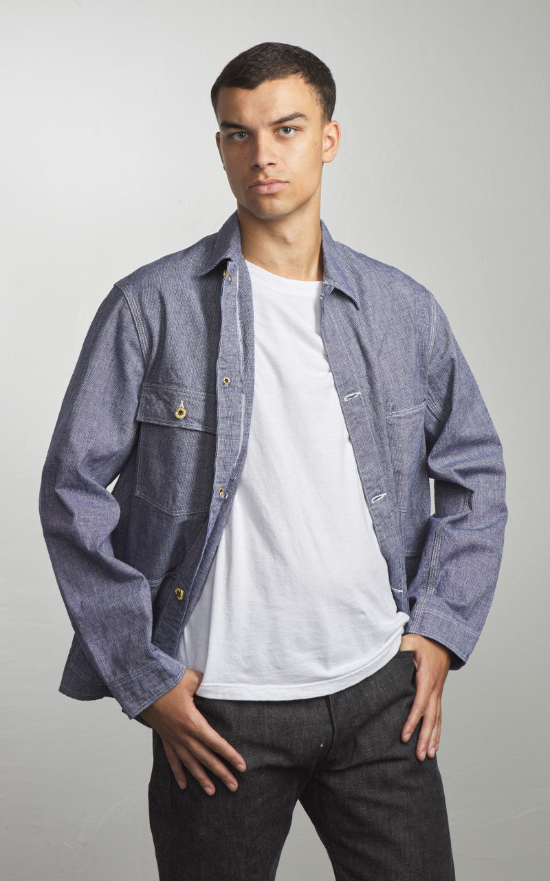 Warehouse & Co. Lot 2195 Selvedge Indigo Pincheck Change Button Coverall