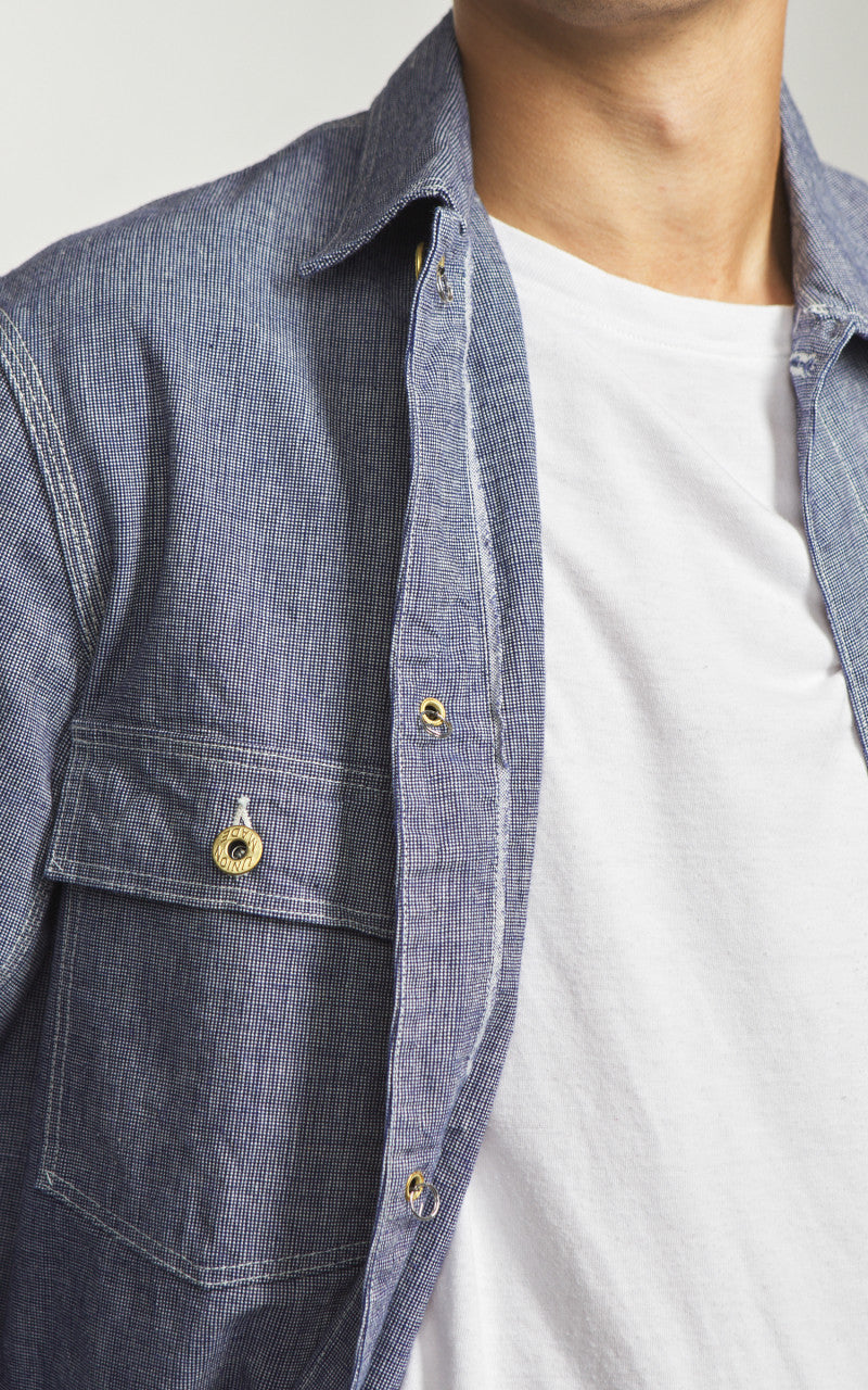 Warehouse & Co. Lot 2195 Selvedge Indigo Pincheck Change Button Coverall