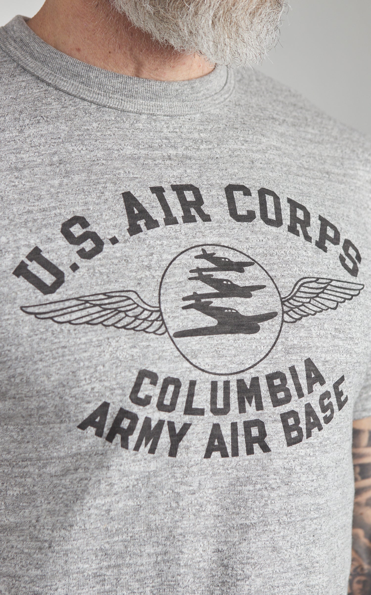 Warehouse & Co. Lot 4601 Columbia Army Air Base T-Shirt Heather Grey
