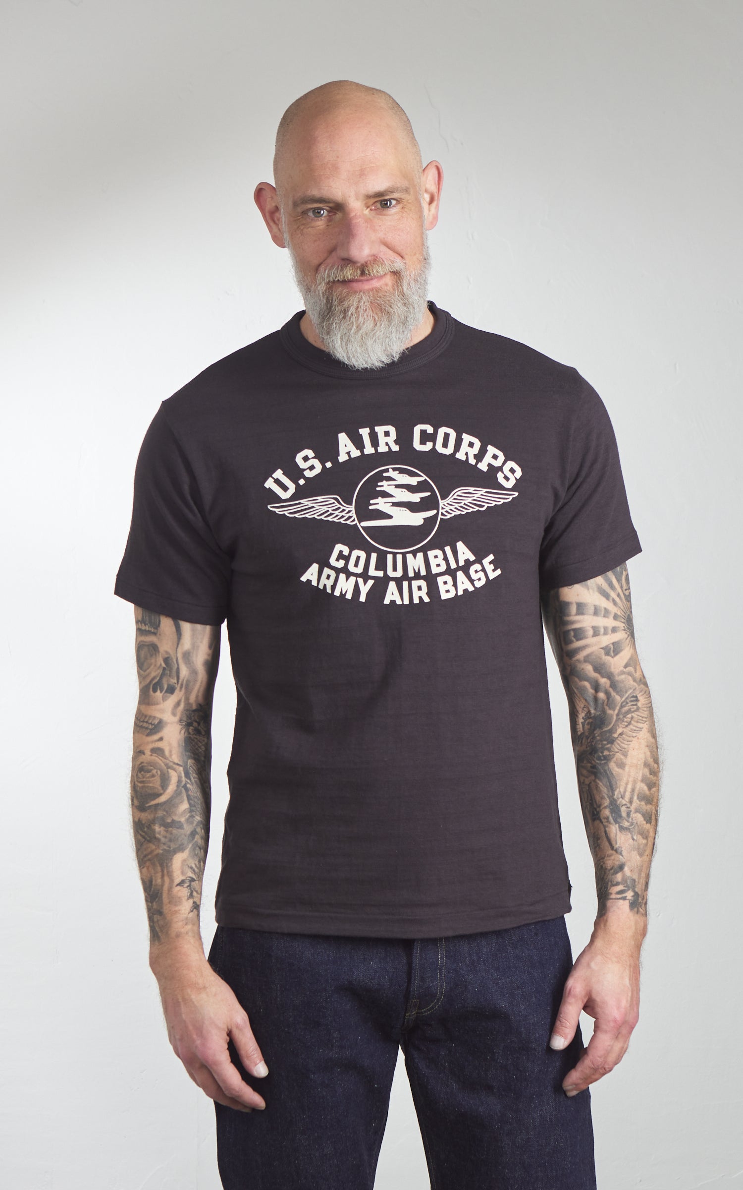 Warehouse & Co. Lot 4601 Columbia Army Air Base T-Shirt Sumi Black