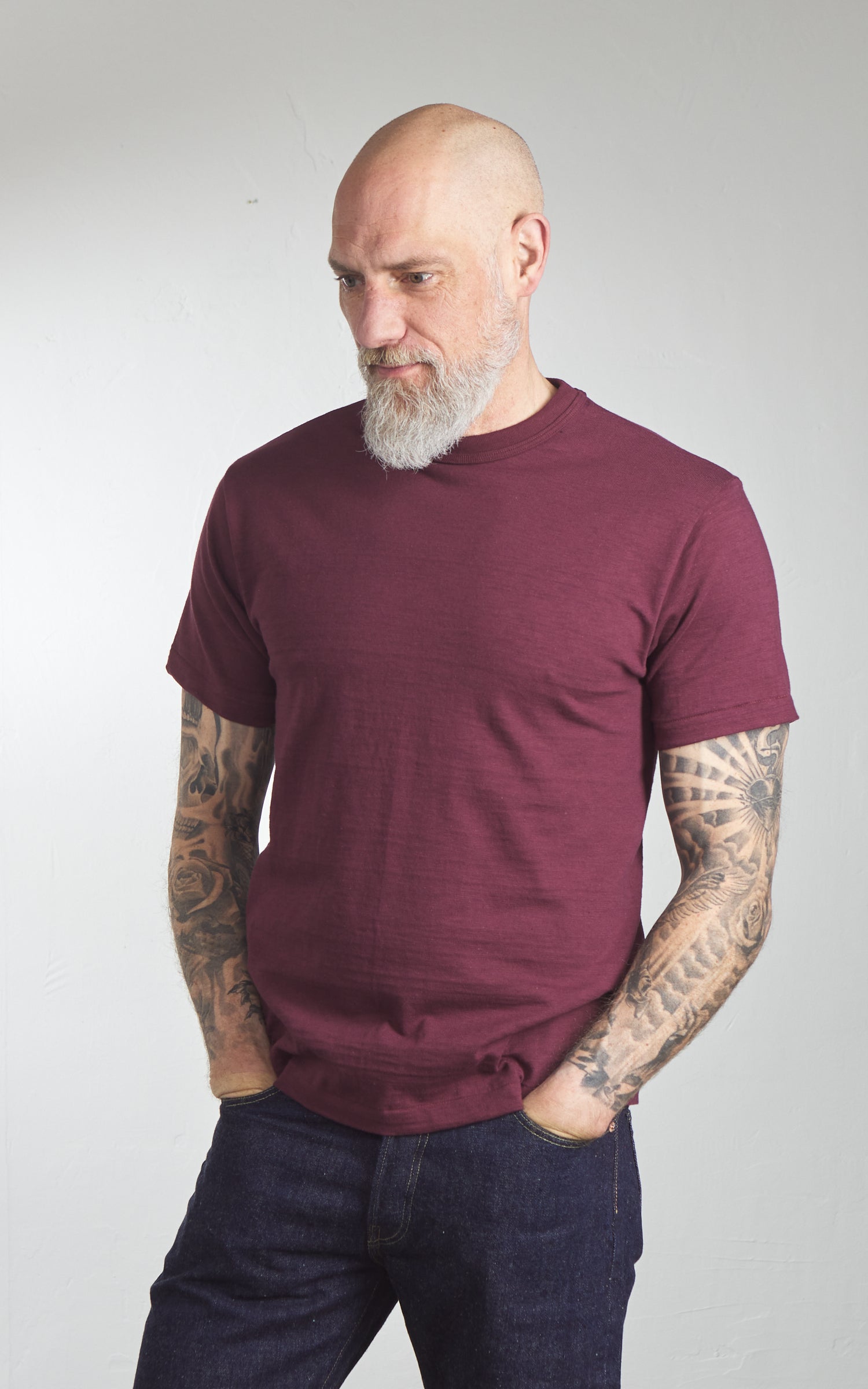Warehouse & Co. Lot 4601 Plain T-Shirt Bordeaux