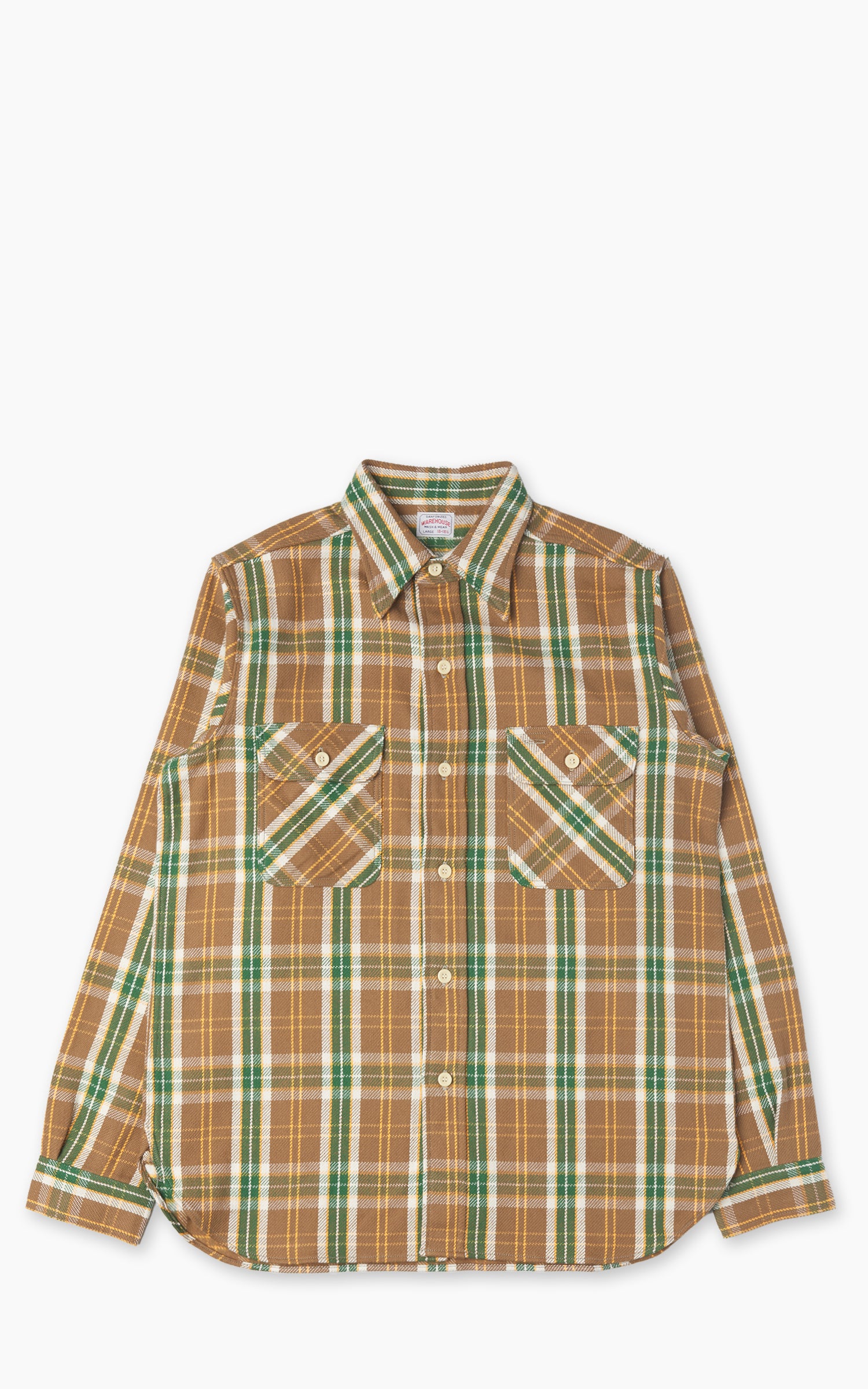 WAREHOUSE，Lot.3104 Warehouse & Co. Lot 3104 Flannel Shirt Brown