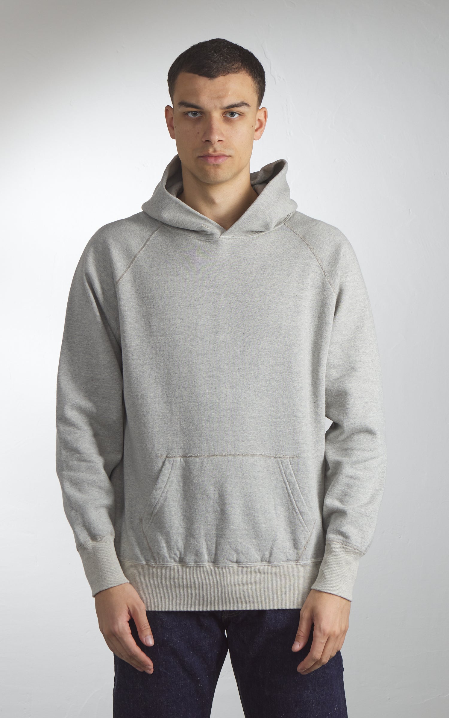 Warehouse & Co. Lot 462 Plain Hooded Sweatshirt Heather Grey