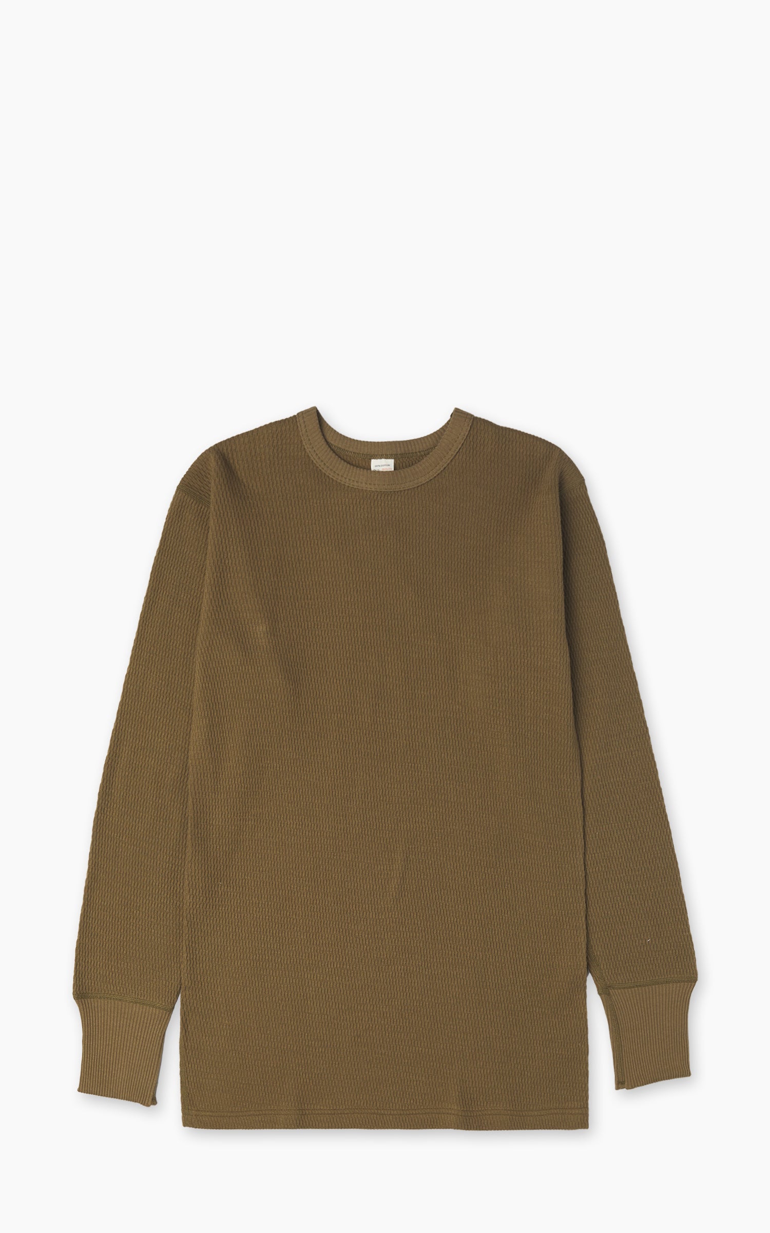 Warehouse & Co. Lot 5903 Crewneck Waffle LS T-Shirt OD Green