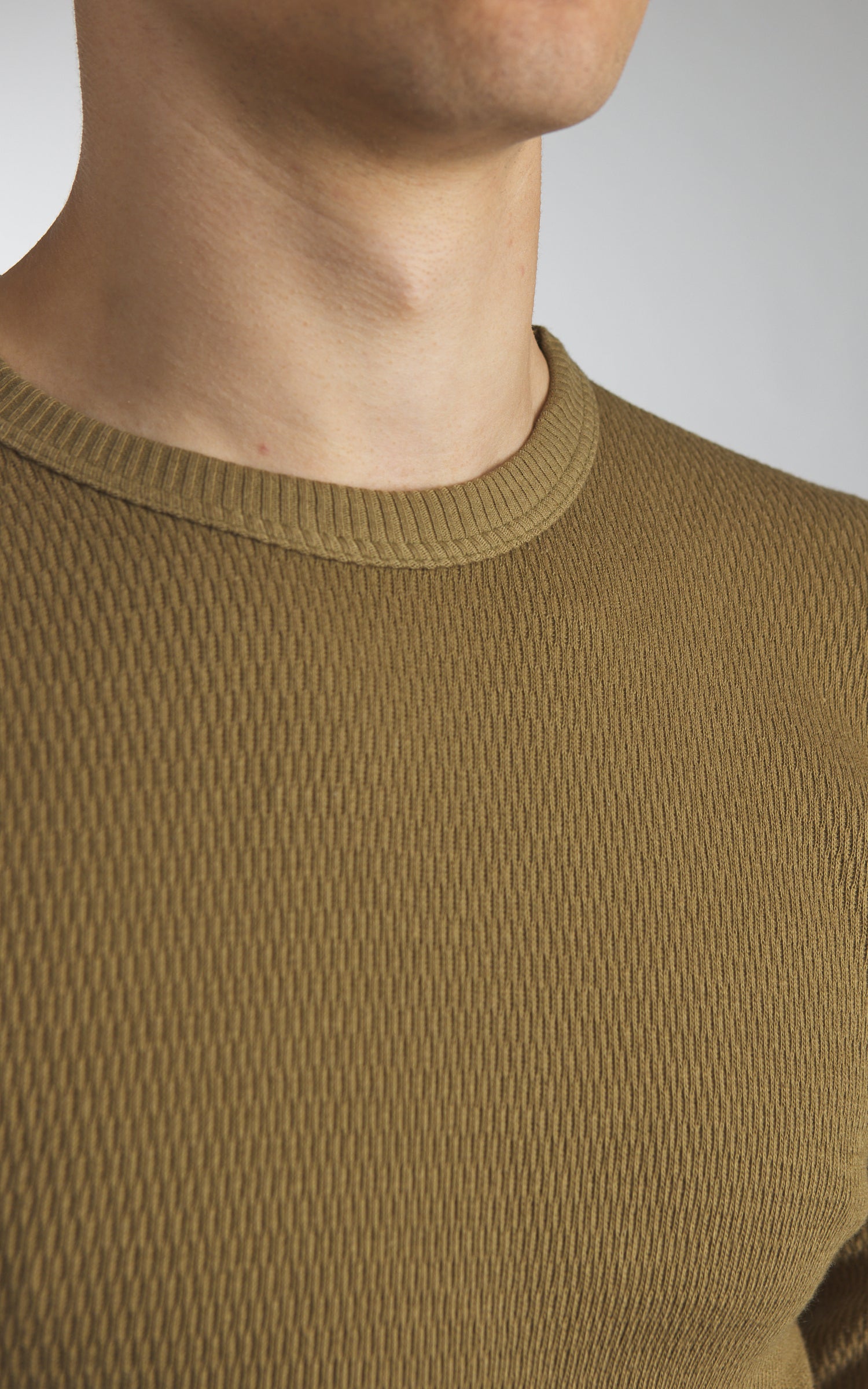 Warehouse & Co. Lot 5903 Crewneck Waffle LS T-Shirt OD Green