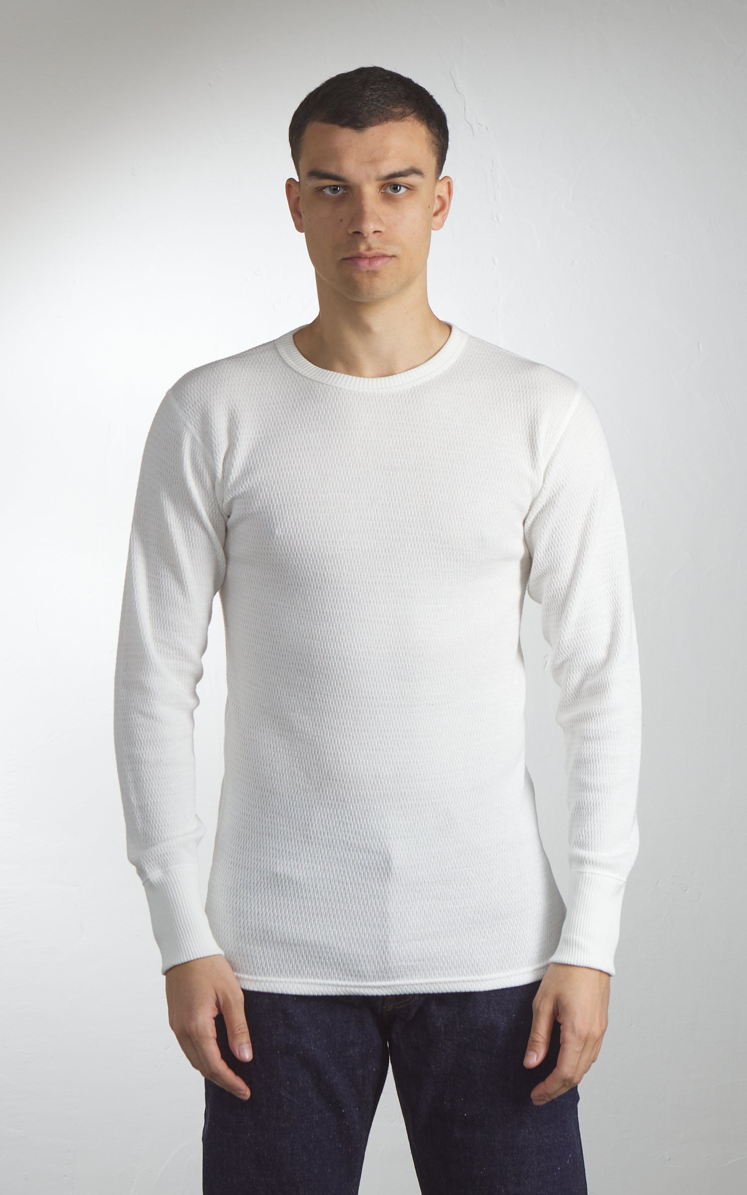 Warehouse & Co. Lot 5903 Crewneck Waffle LS T-Shirt Offwhite