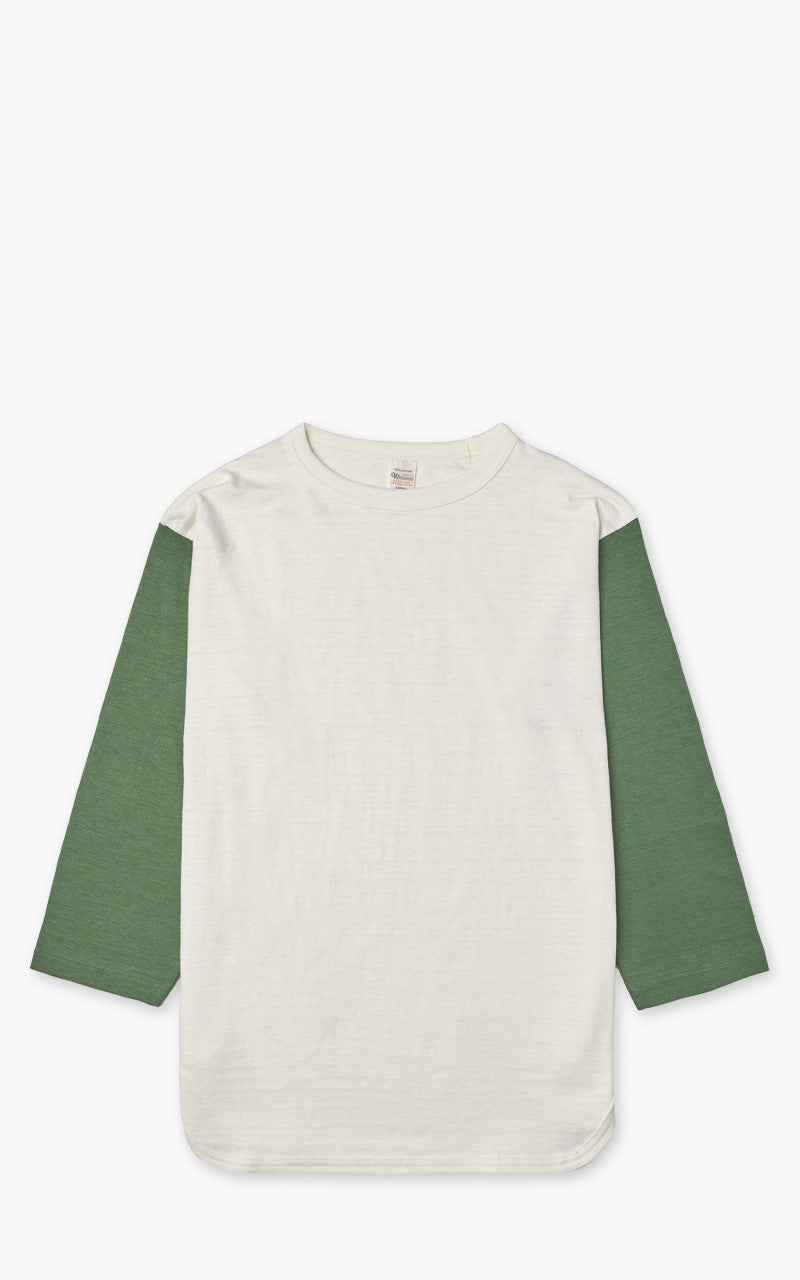 Warehouse & Co. Lot 4800 Three Quarter Baseball T-Shirt Cream/Light Green